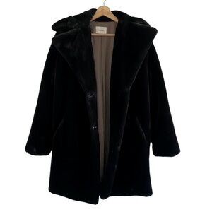 Nanushka Faux Fur Coat Jacket Long Old Money Women’s Size‎ Medium Black
